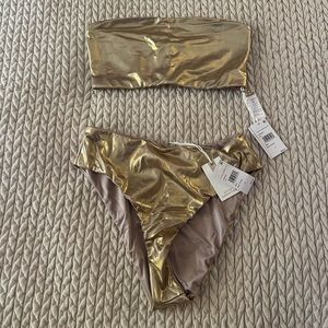 Good American - Bandeau Gold Bikini